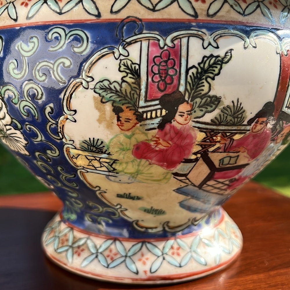 VTG Chinese Export Chinoiserie Handpainted Porcelain Large Soup Tureen Signed - Picture 16 of 17